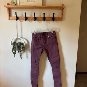 RVCA Maroon Denim Skinny Jeans